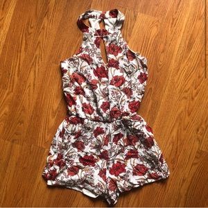 Orange Floral Romper